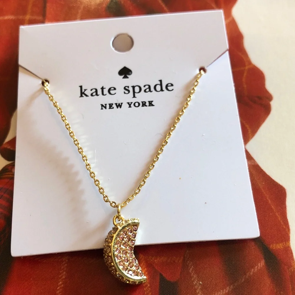 Authentic New on card. kate spade Gold-tone Necklace with Crystal grapefruit